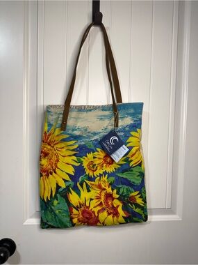Croscill Sunflower Canvas Tote in Yellow, Blue and Brown